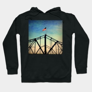 Stars and Stripes Flying Over Mississippi River Hoodie